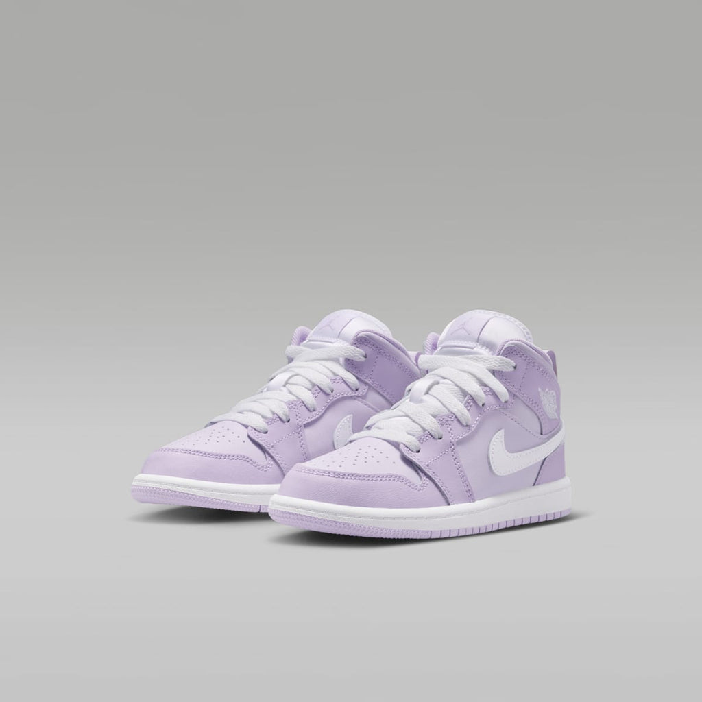 Jordan 1 Mid Little Kids' Shoes - Violet Mist/Barely Grape/White - Image 5