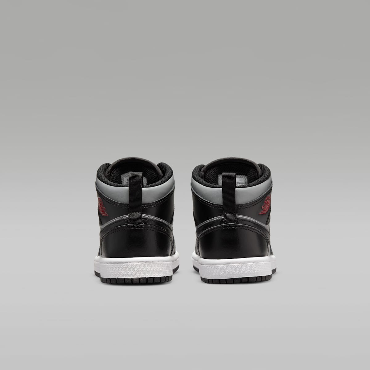Jordan 1 Mid Little Kids' Shoes - Black/Particle Grey/White/Gym Red