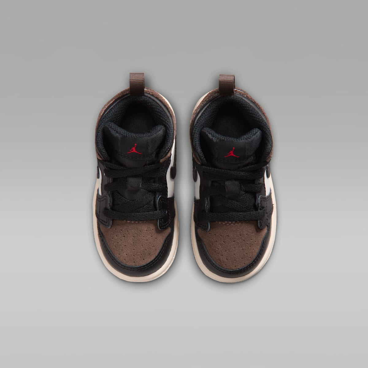 Jordan 1 Mid Baby/Toddler Shoes - Black/Palomino/University Red/Phantom - Image 4