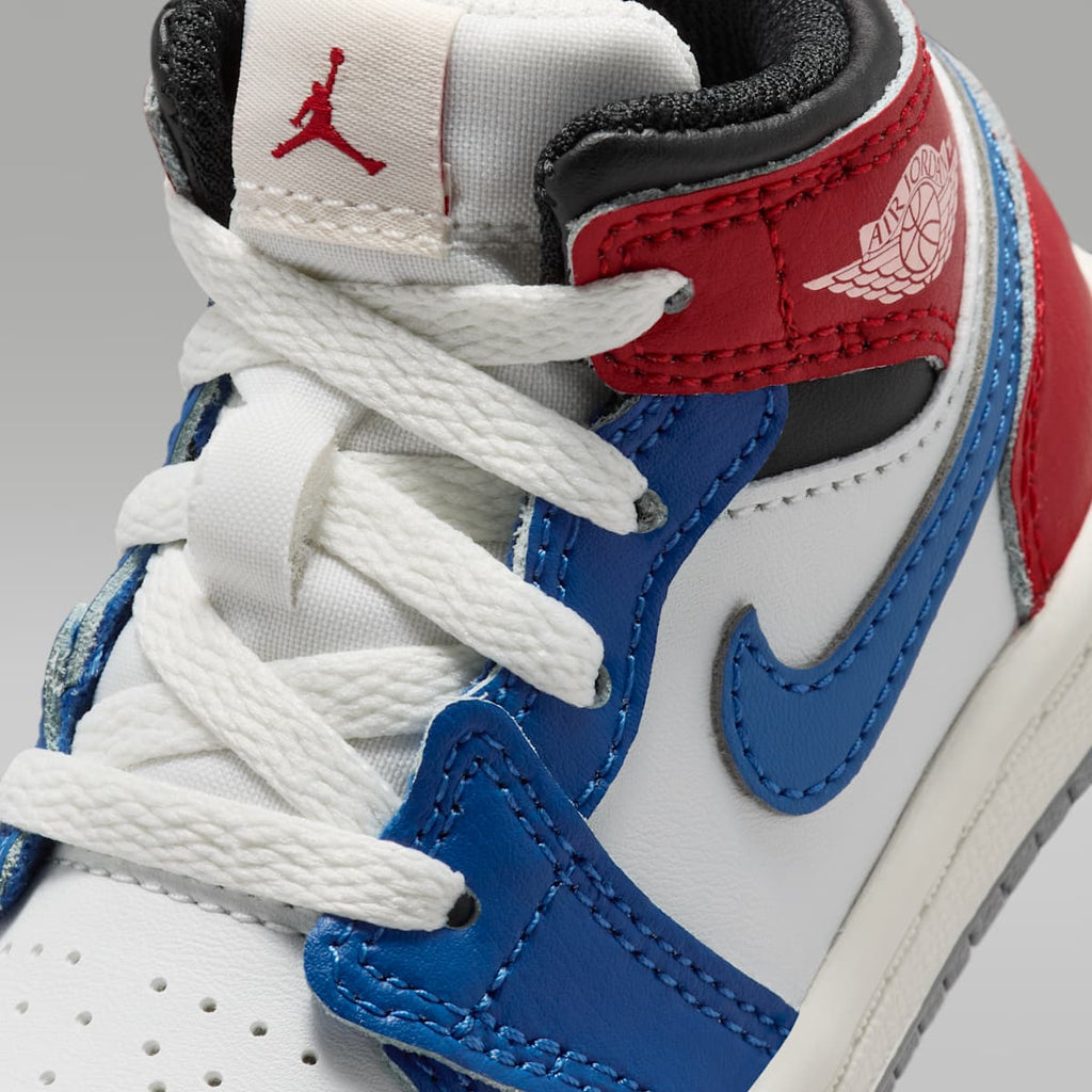 Jordan 1 Mid Baby/Toddler Shoes - True Blue/Varsity Red/Black/Summit White - Image 7