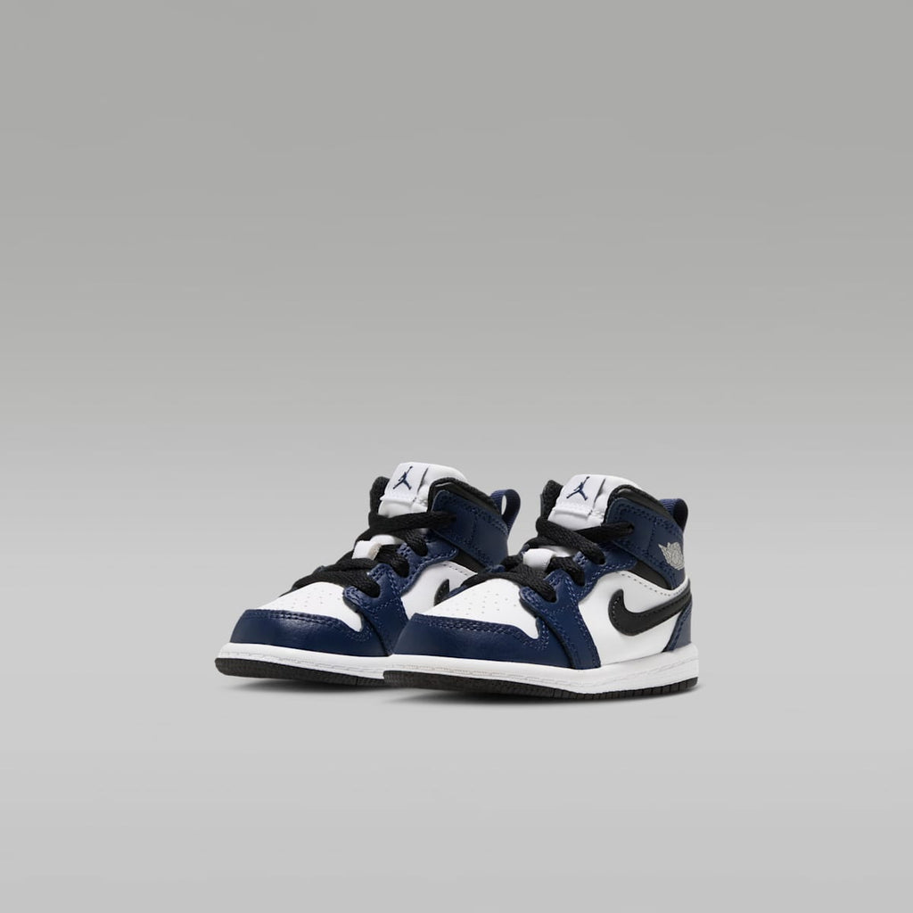 Jordan 1 Mid Baby/Toddler Shoes - White/College Navy/White/Tech Grey - Image 5