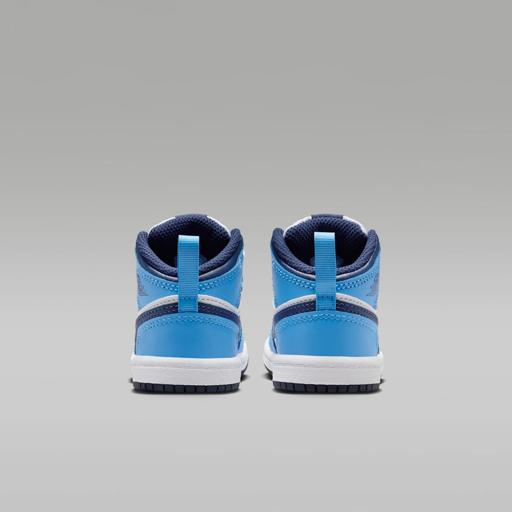 Jordan 1 Mid Baby/Toddler Shoes - University Blue/White/Sail/Midnight Navy - Image 6