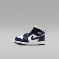 Jordan 1 Mid Baby/Toddler Shoes - White/College Navy/White/Tech Grey - Image 1