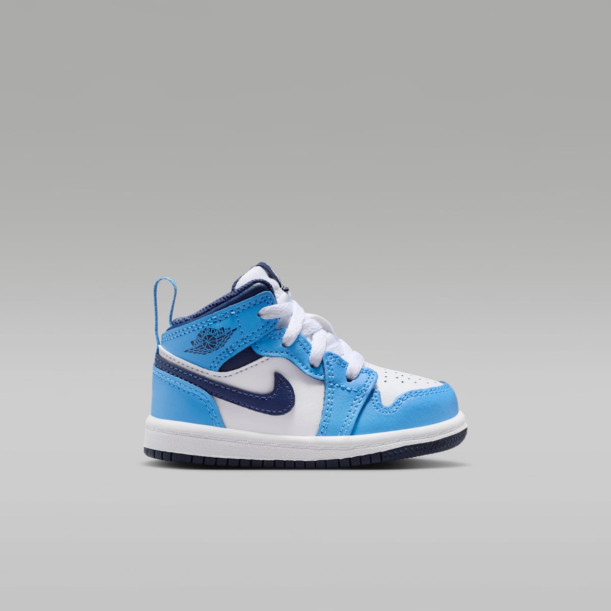 Jordan 1 Mid Baby/Toddler Shoes - University Blue/White/Sail/Midnight Navy - Image 3