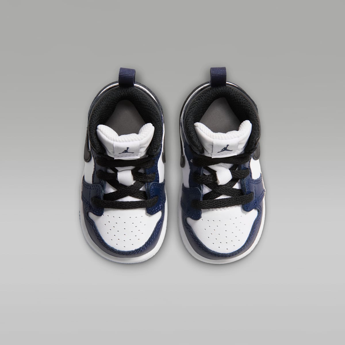 Jordan 1 Mid Baby/Toddler Shoes - White/College Navy/White/Tech Grey - Image 4