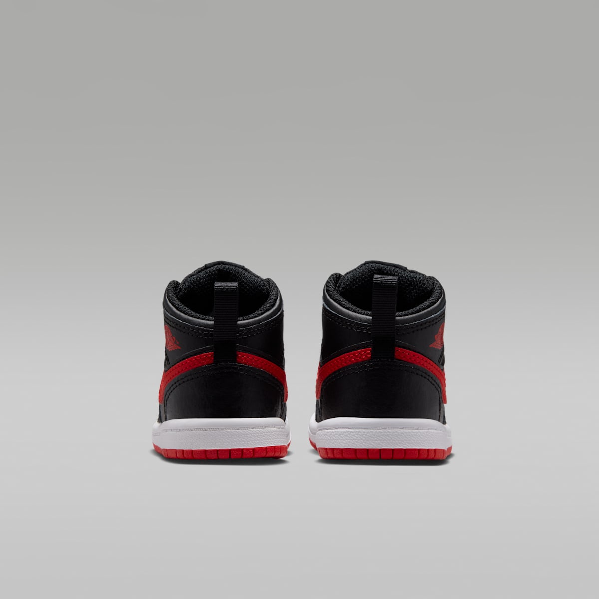 Jordan 1 Mid Baby/Toddler Shoes - Black/White/University Red - Image 6