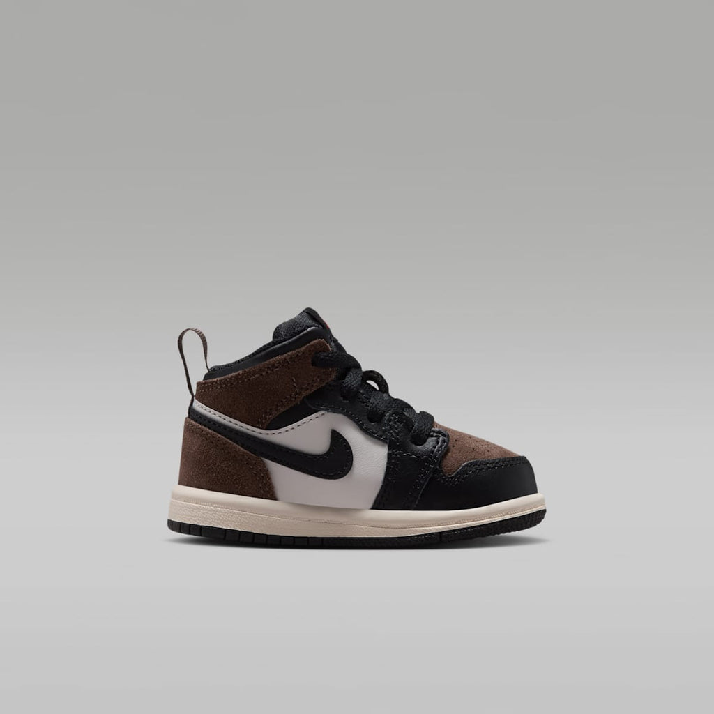 Jordan 1 Mid Baby/Toddler Shoes - Black/Palomino/University Red/Phantom - Image 3