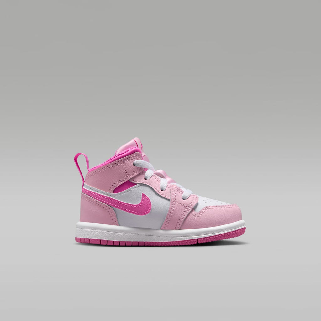 Jordan 1 Mid Baby/Toddler Shoes - Pink Foam/China Rose/White/Pink Foam - Image 3