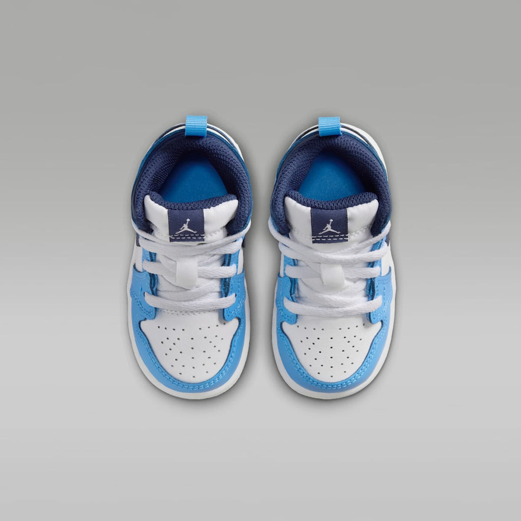 Jordan 1 Mid Baby/Toddler Shoes - University Blue/White/Sail/Midnight Navy - Image 4