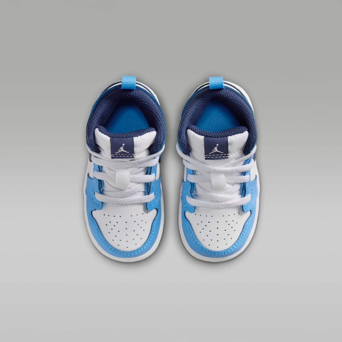 Jordan 1 Mid Baby/Toddler Shoes - University Blue/White/Sail/Midnight Navy - Image 4