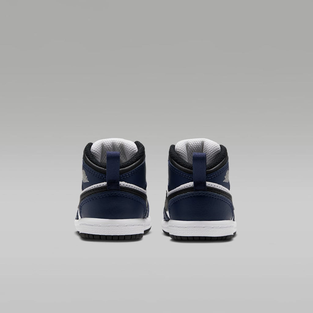 Jordan 1 Mid Baby/Toddler Shoes - White/College Navy/White/Tech Grey - Image 6
