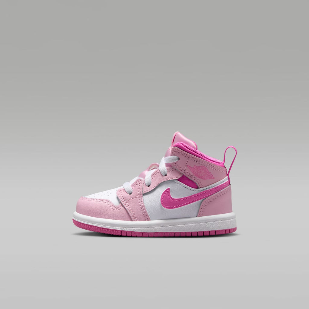 Jordan 1 Mid Baby/Toddler Shoes - Pink Foam/China Rose/White/Pink Foam - Image 1