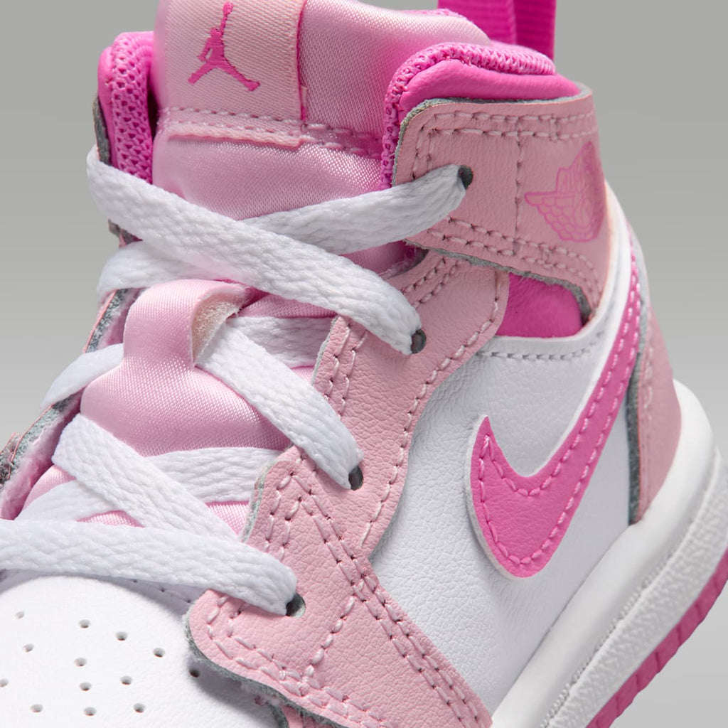 Jordan 1 Mid Baby/Toddler Shoes - Pink Foam/China Rose/White/Pink Foam - Image 7