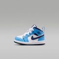 Jordan 1 Mid Baby/Toddler Shoes - University Blue/White/Sail/Midnight Navy - Image 1
