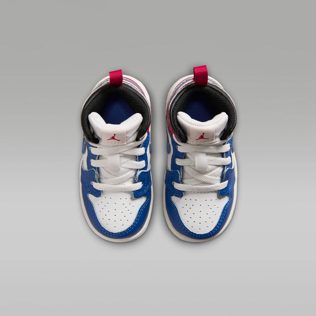 Jordan 1 Mid Baby/Toddler Shoes - True Blue/Varsity Red/Black/Summit White - Image 4