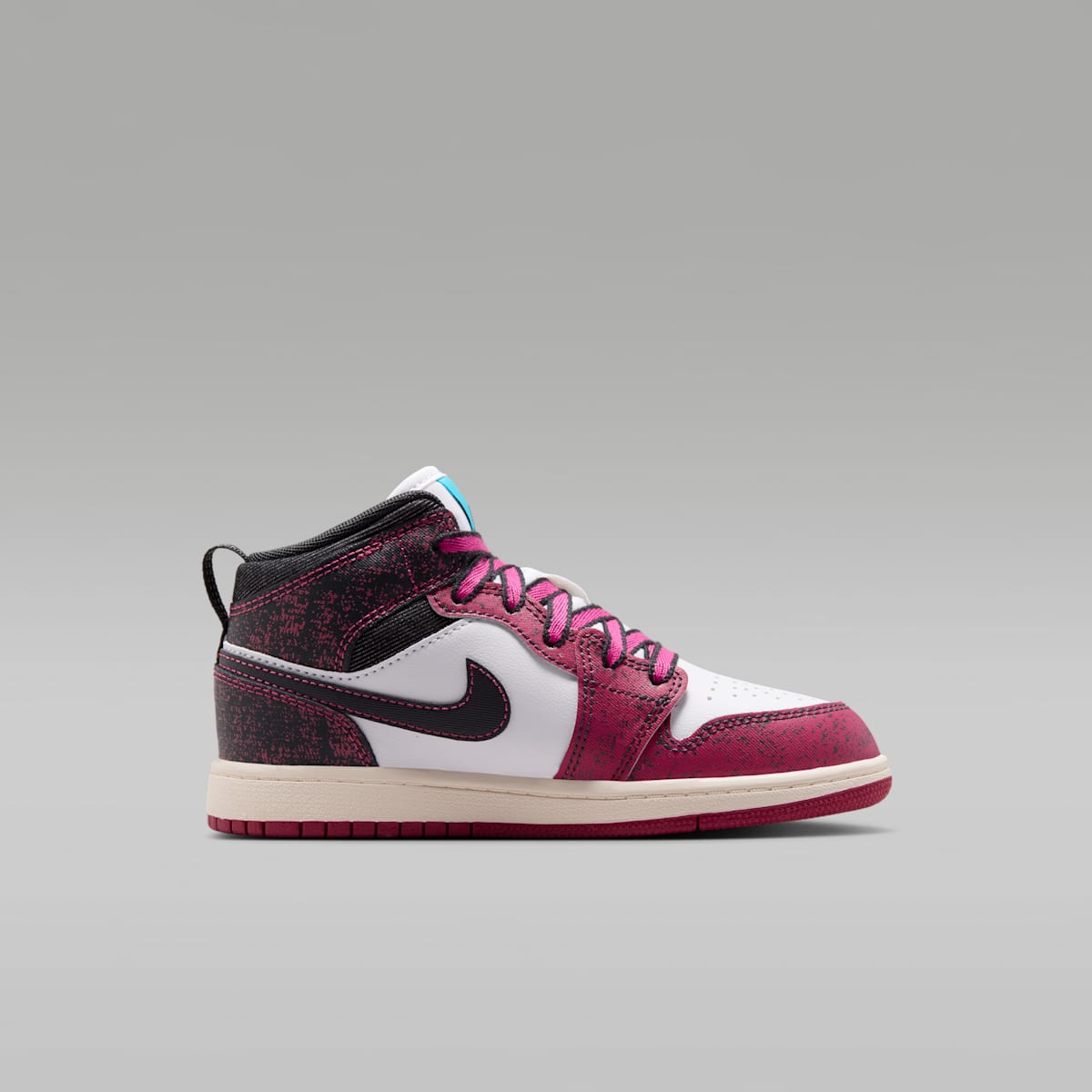 Jordan 1 Mid SE Little Kids' Shoes - Sweet Beet/Off Noir/White/Desert Pink