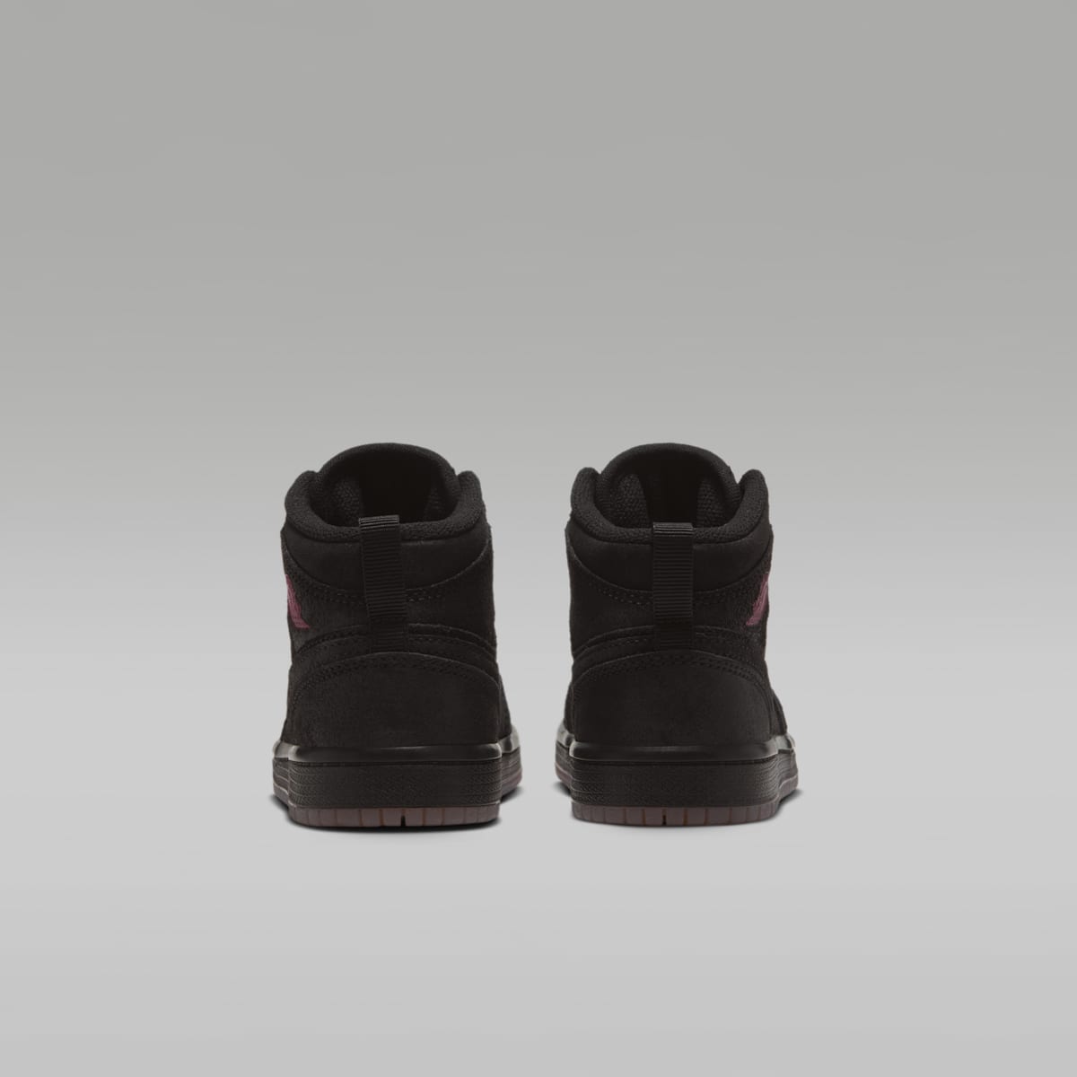 Jordan 1 Mid SE Little Kids' Shoes - Black/Gum Medium Brown/Team Red - Image 6