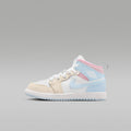 Jordan 1 Mid SE Little Kids' Shoes - Half Blue/Pale Ivory/White/Half Blue