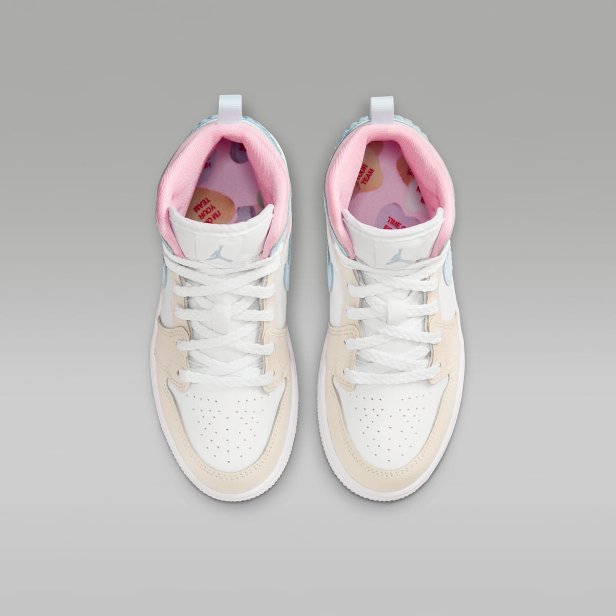 Jordan 1 Mid SE Little Kids' Shoes - Half Blue/Pale Ivory/White/Half Blue