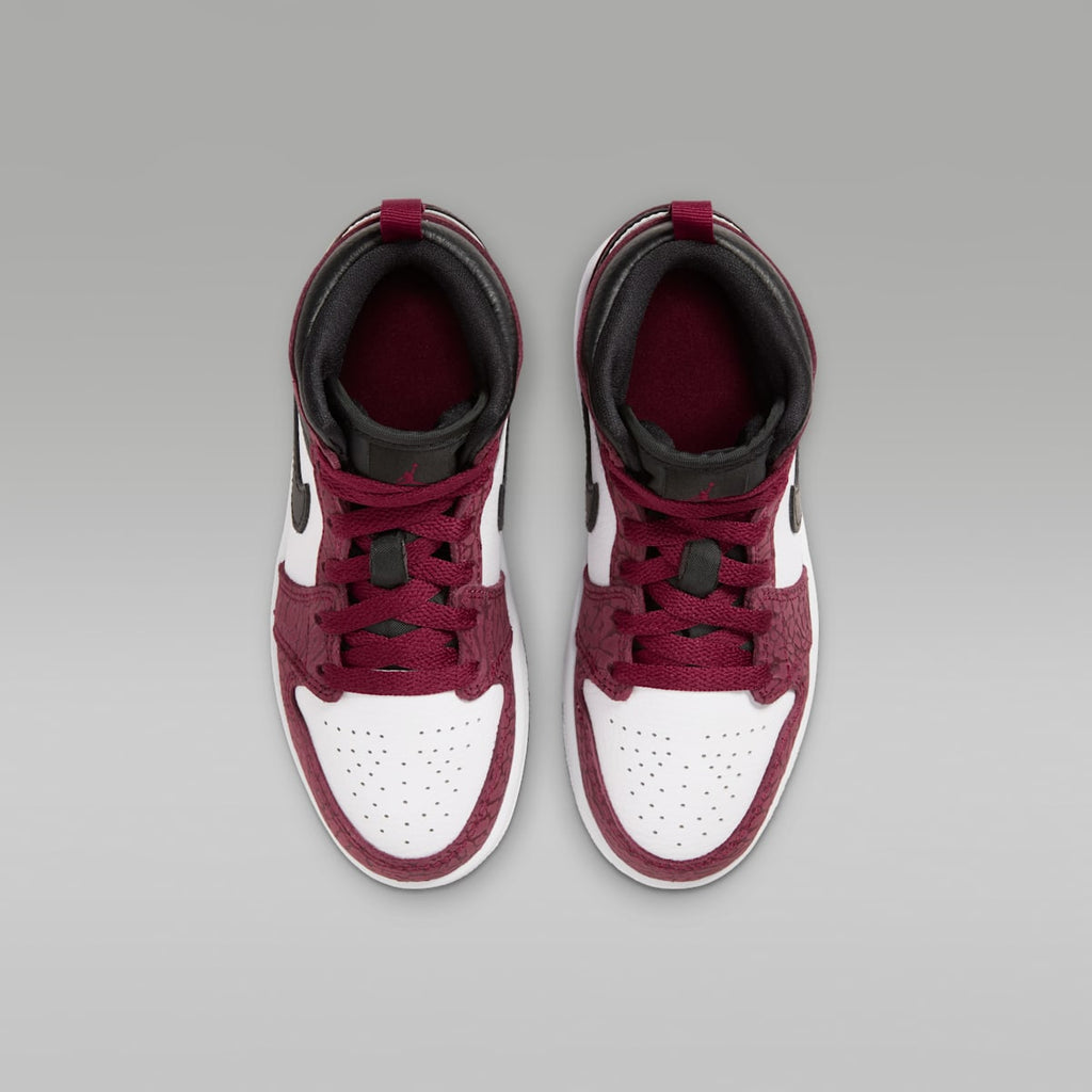 Jordan 1 Mid SE Little Kids' Shoes - Team Red/Black/Dark Team Red/White