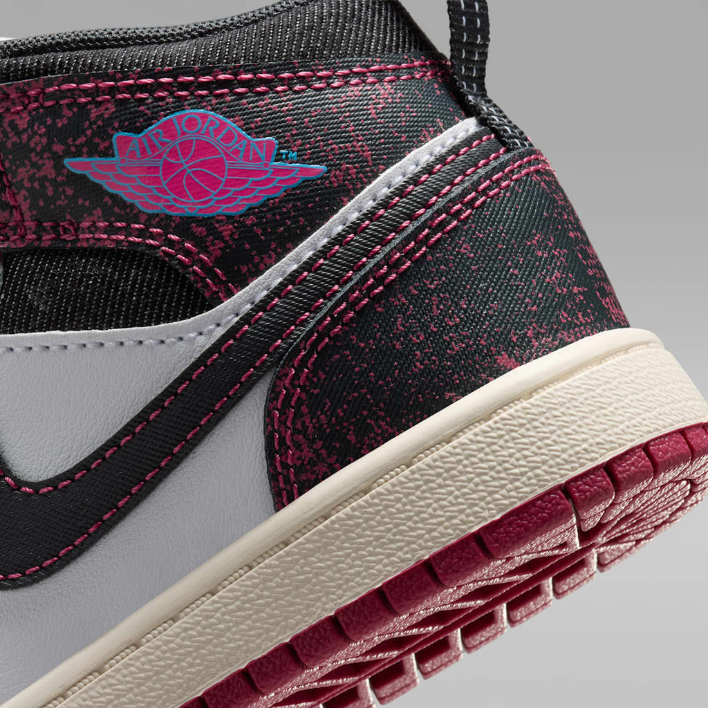 Jordan 1 Mid SE Little Kids' Shoes - Sweet Beet/Off Noir/White/Desert Pink