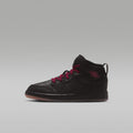 Jordan 1 Mid SE Little Kids' Shoes - Black/Gum Medium Brown/Team Red - Image 1