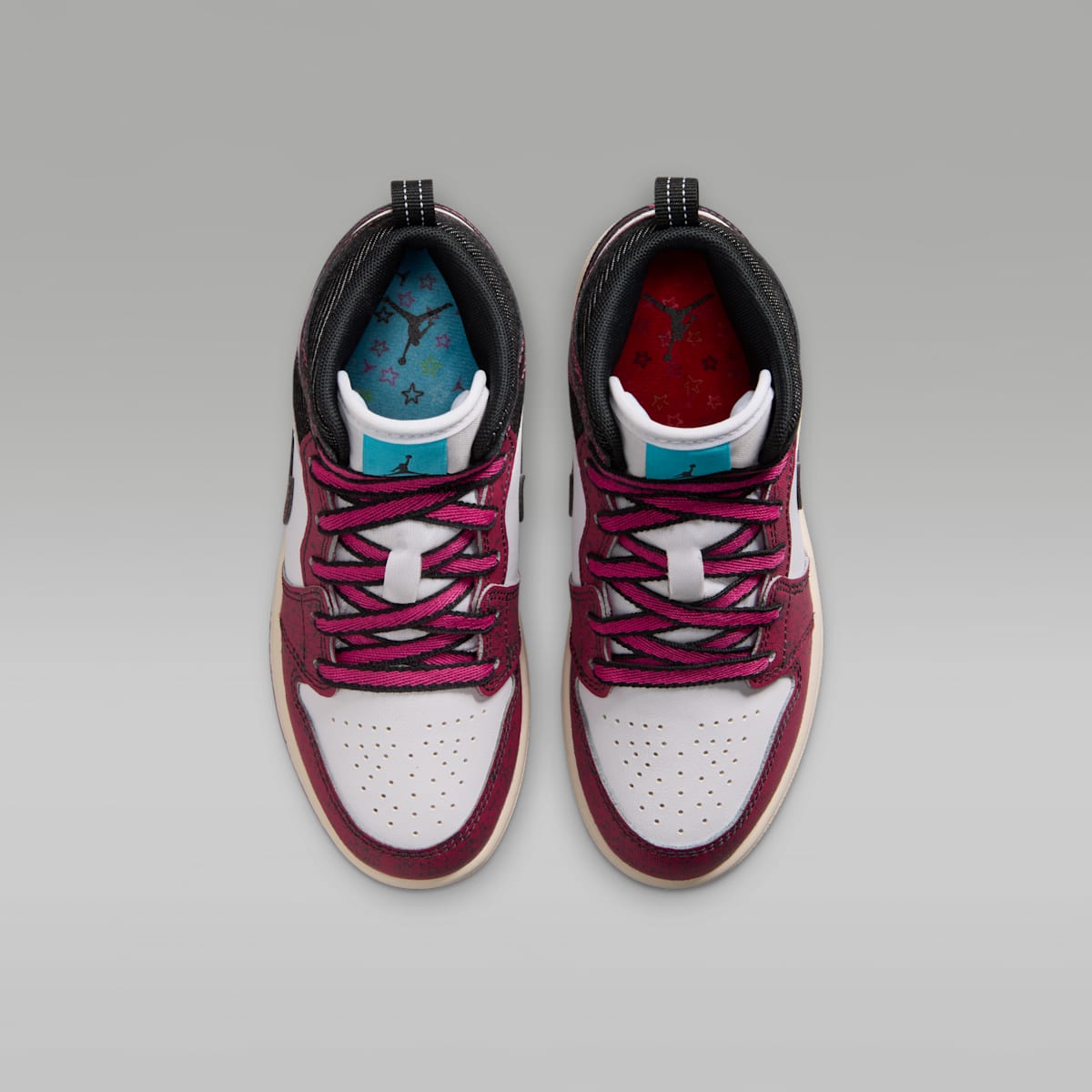 Jordan 1 Mid SE Little Kids' Shoes - Sweet Beet/Off Noir/White/Desert Pink