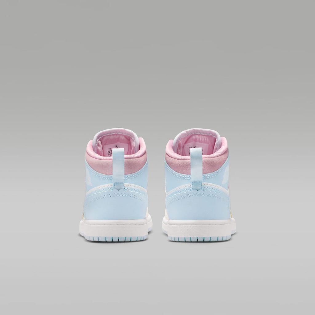 Jordan 1 Mid SE Little Kids' Shoes - Half Blue/Pale Ivory/White/Half Blue