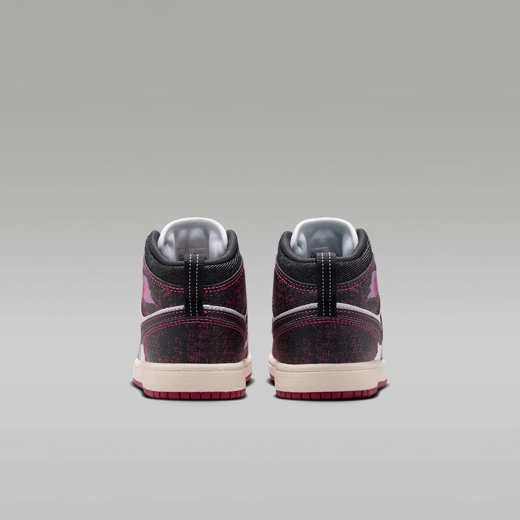 Jordan 1 Mid SE Little Kids' Shoes - Sweet Beet/Off Noir/White/Desert Pink