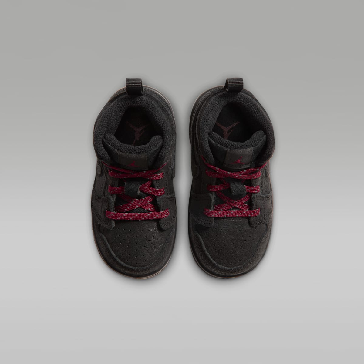Jordan 1 Mid SE Baby/Toddler Shoes - Black/Gum Medium Brown/Team Red - Image 4