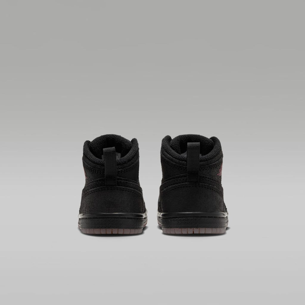 Jordan 1 Mid SE Baby/Toddler Shoes - Black/Gum Medium Brown/Team Red - Image 6