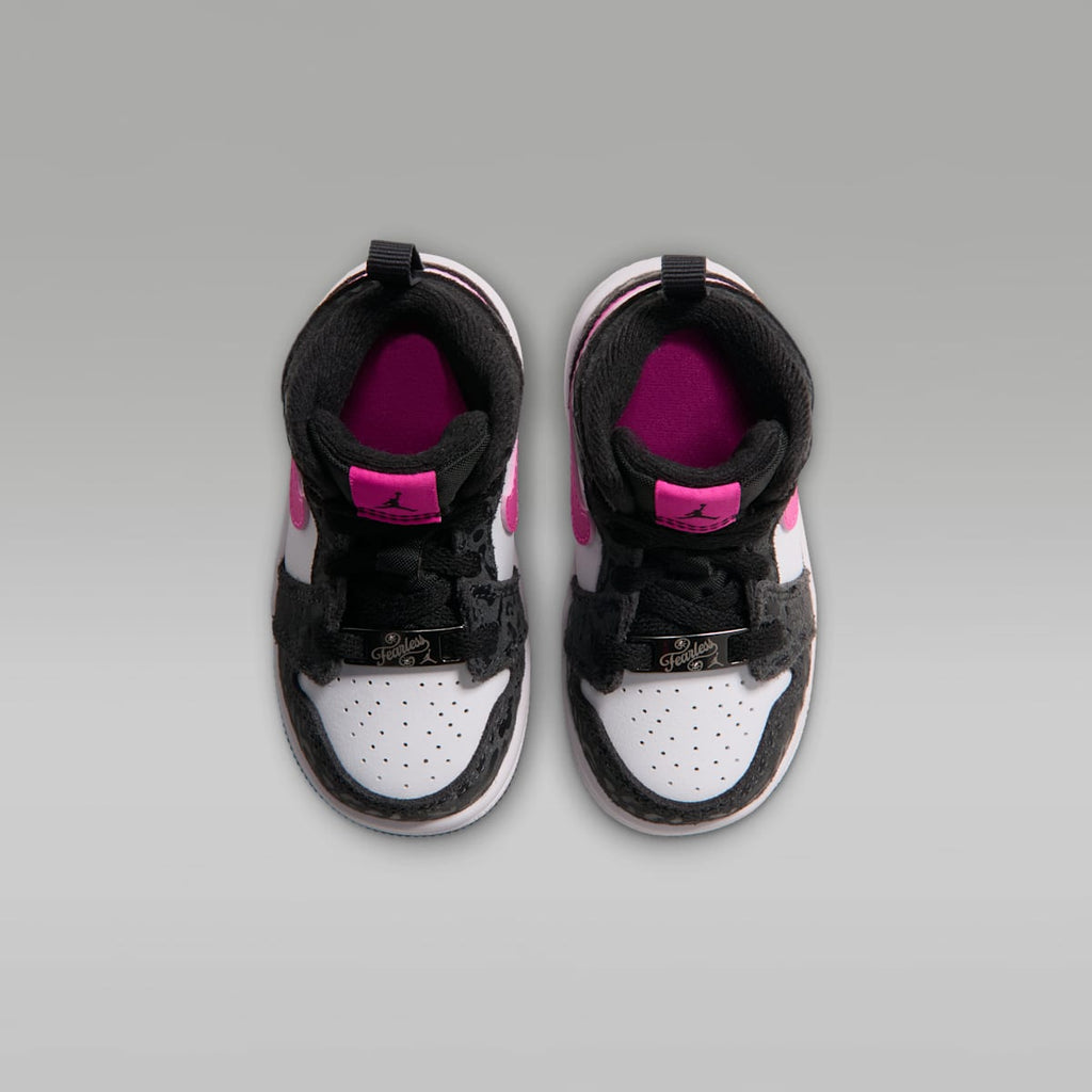 Jordan 1 Mid SE Baby/Toddler Shoes - Black/Anthracite/White/Laser Fuchsia
