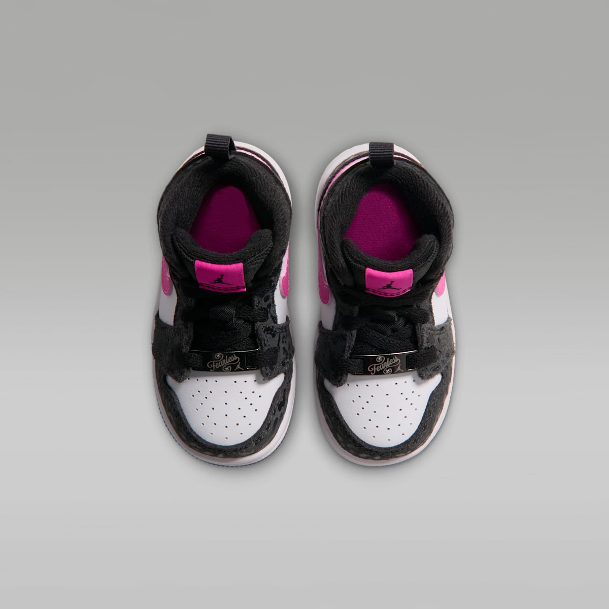 Jordan 1 Mid SE Baby/Toddler Shoes - Black/Anthracite/White/Laser Fuchsia