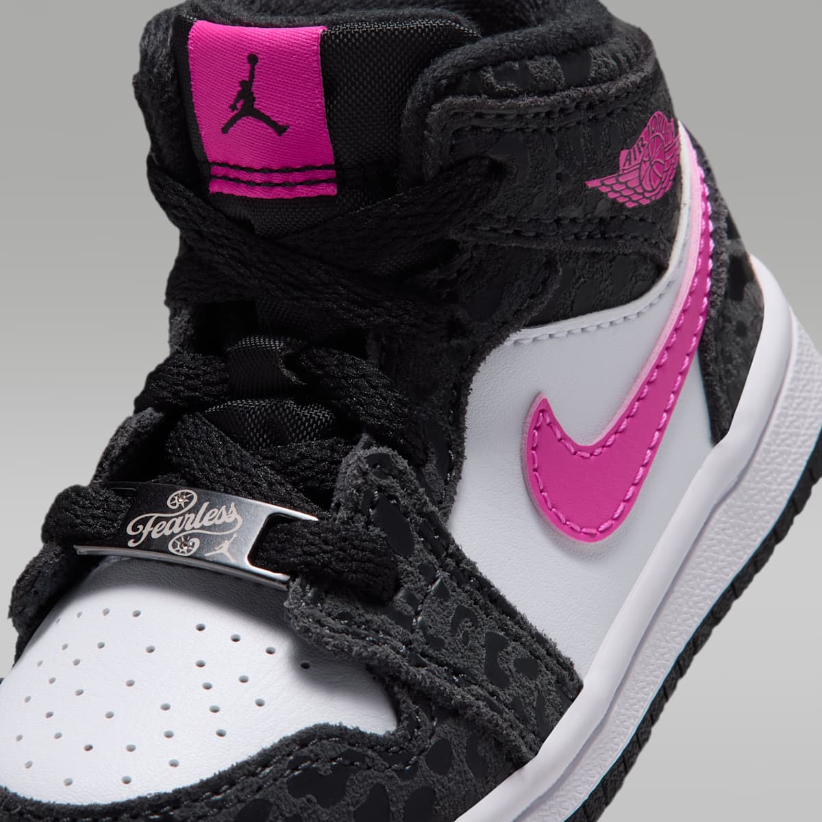 Jordan 1 Mid SE Baby/Toddler Shoes - Black/Anthracite/White/Laser Fuchsia