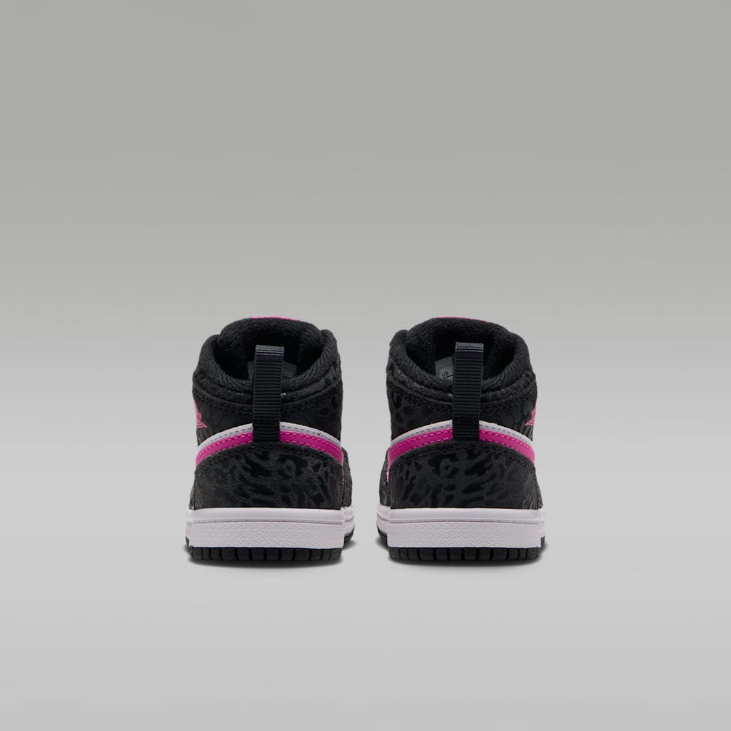 Jordan 1 Mid SE Baby/Toddler Shoes - Black/Anthracite/White/Laser Fuchsia