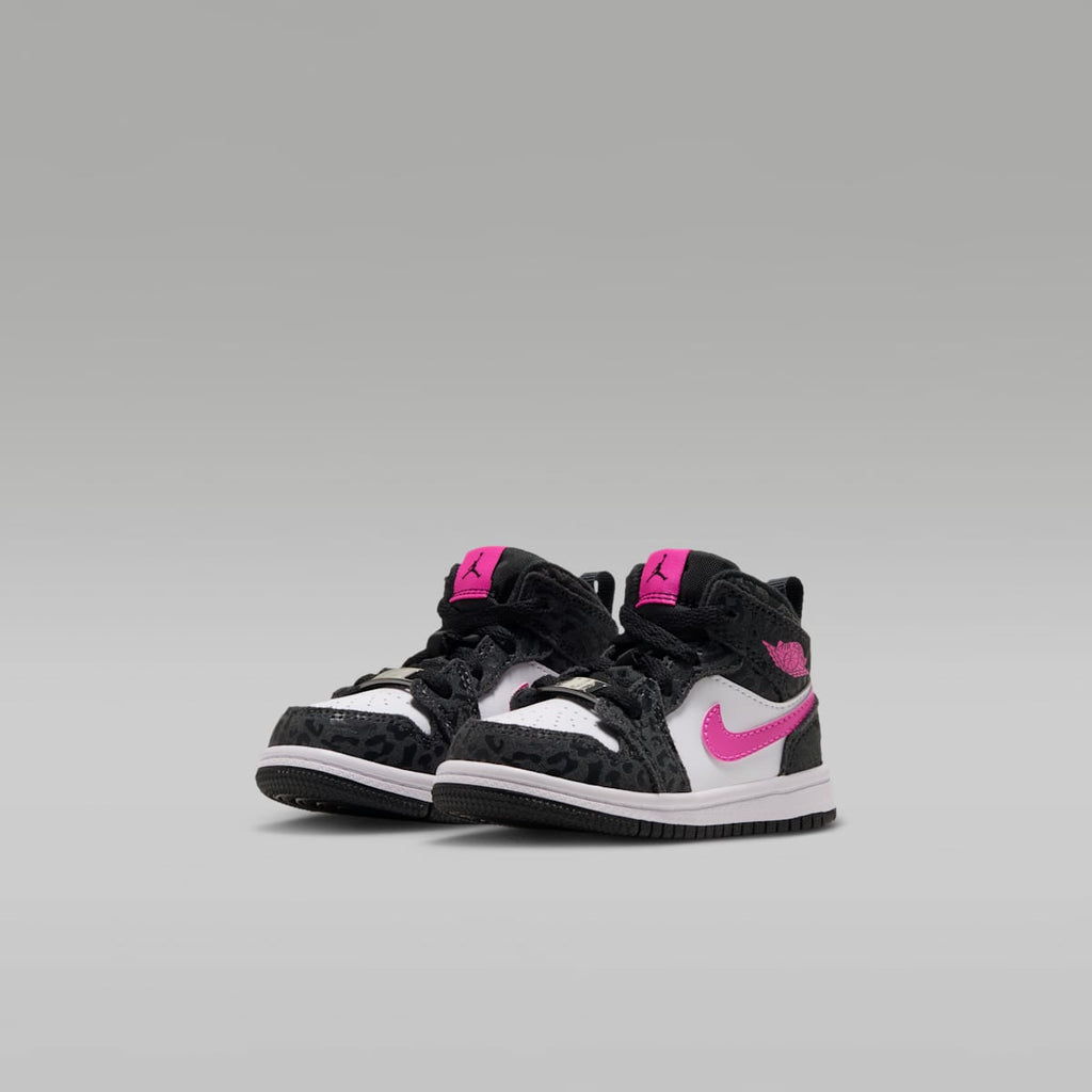 Jordan 1 Mid SE Baby/Toddler Shoes - Black/Anthracite/White/Laser Fuchsia