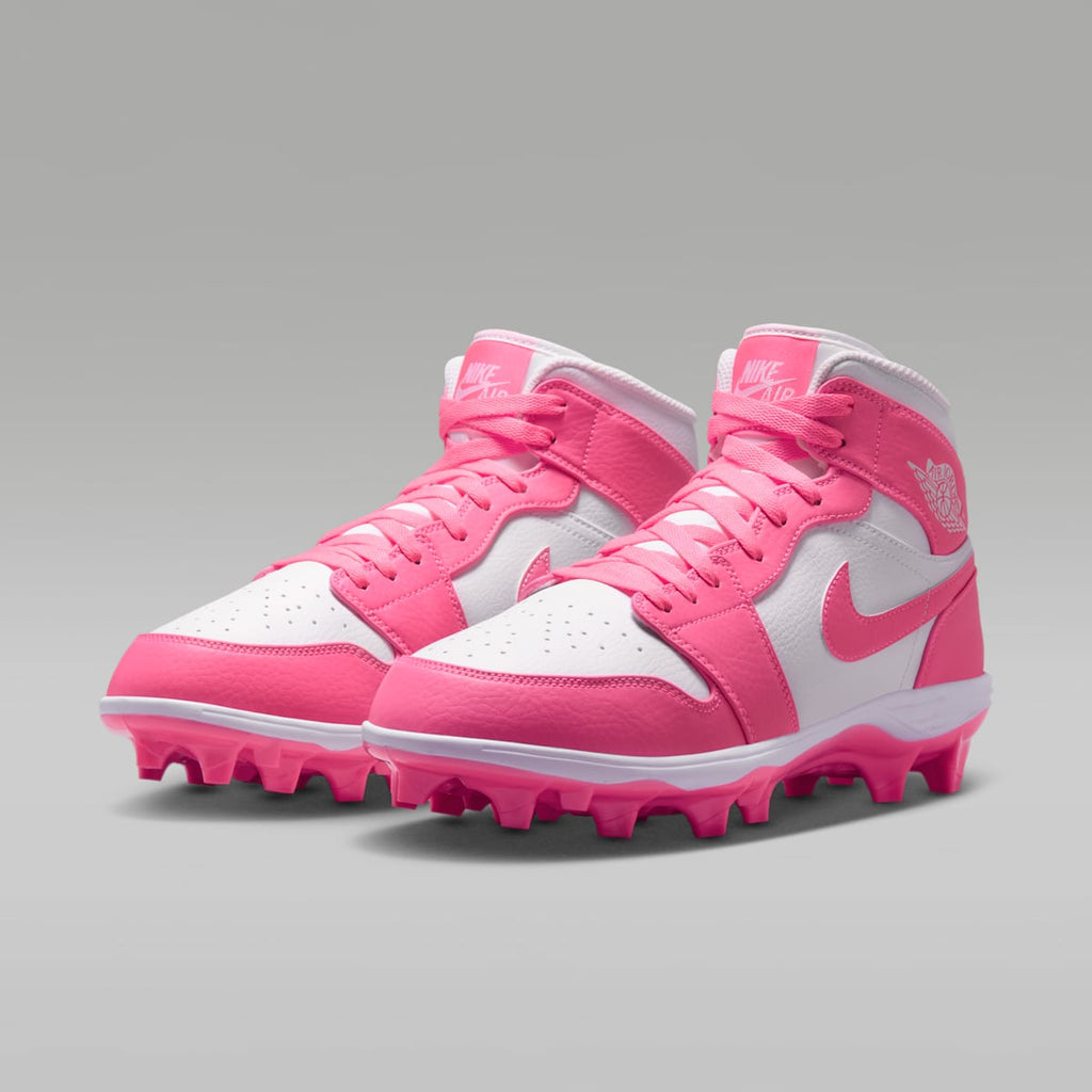 Jordan 1 Mid TD Men's Football Cleat - Digital Pink/White - Image 5