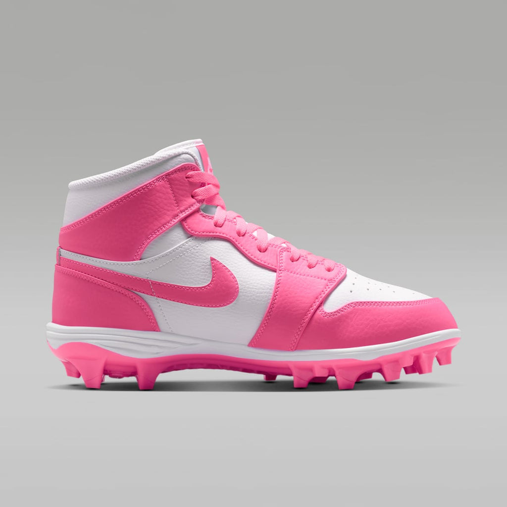 Jordan 1 Mid TD Men's Football Cleat - Digital Pink/White - Image 3
