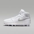 Jordan 1 Mid TD Men's Football Cleat - White/White/Grey Fog - Image 1