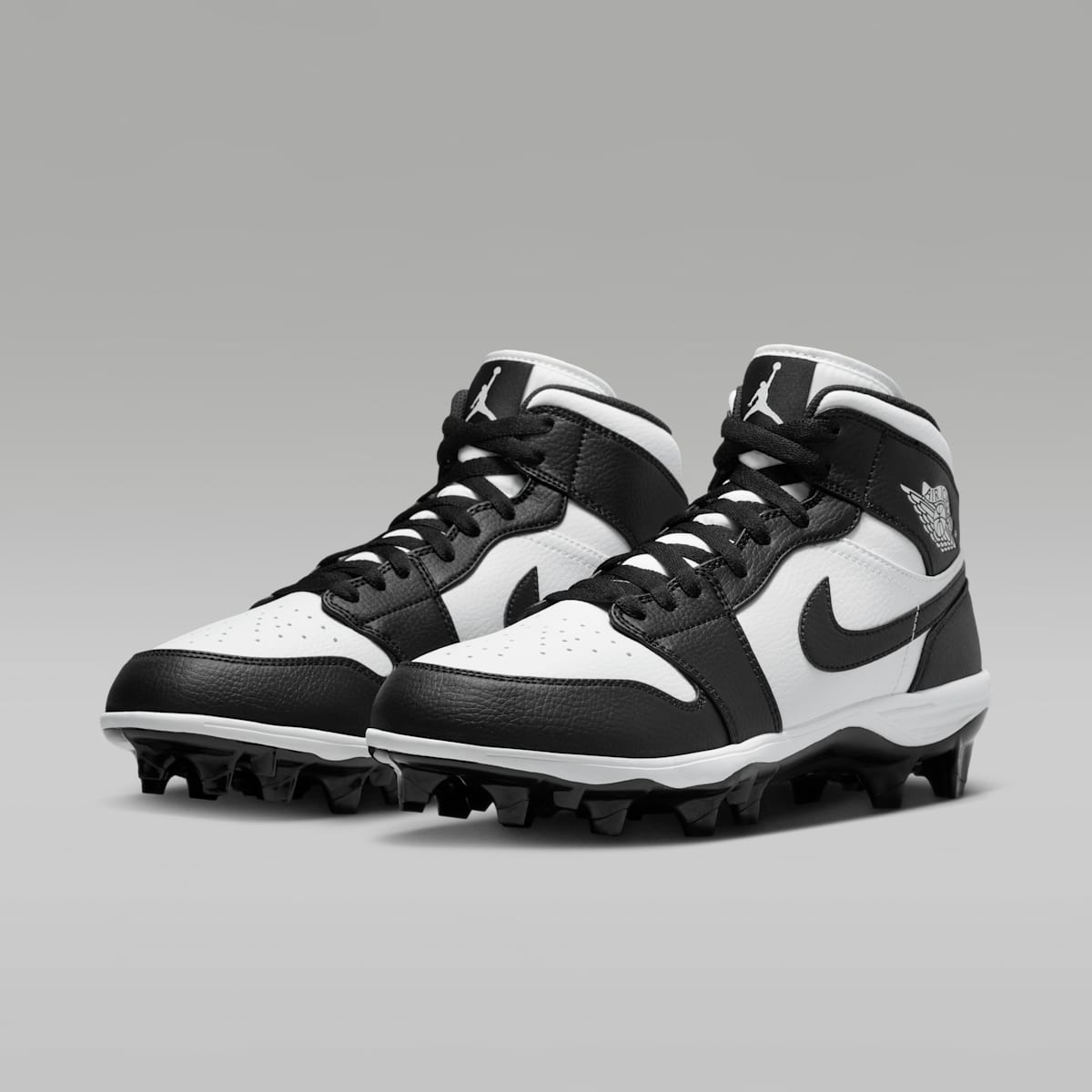 Jordan 1 Mid TD Men's Football Cleat - White/Black/Black - Image 5