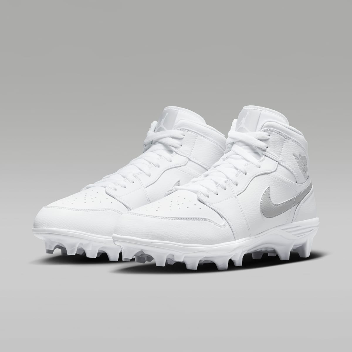 Jordan 1 Mid TD Men's Football Cleat - White/White/Grey Fog - Image 5