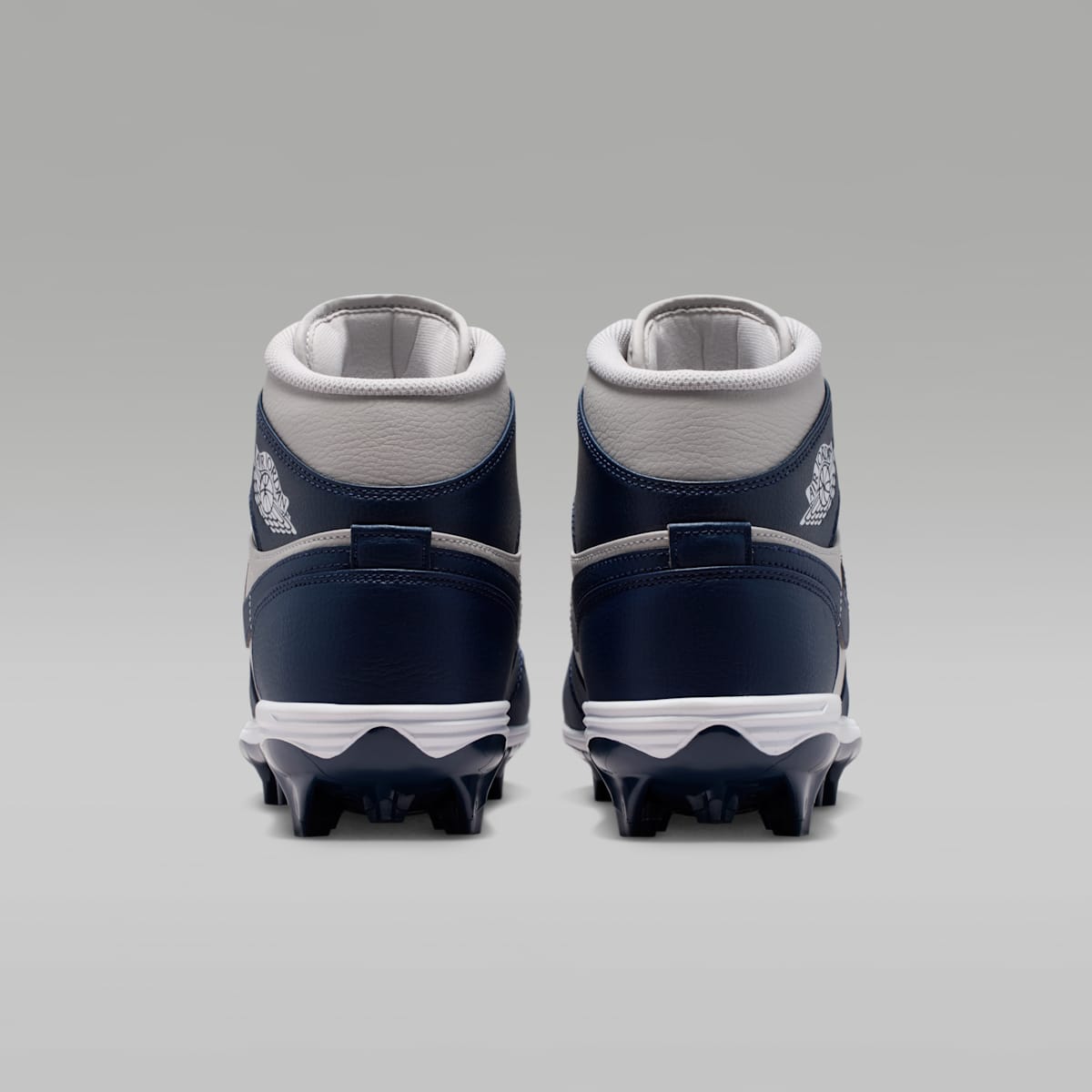 Jordan 1 Mid TD Men's Football Cleat - Wolf Grey/White/College Navy - Image 6