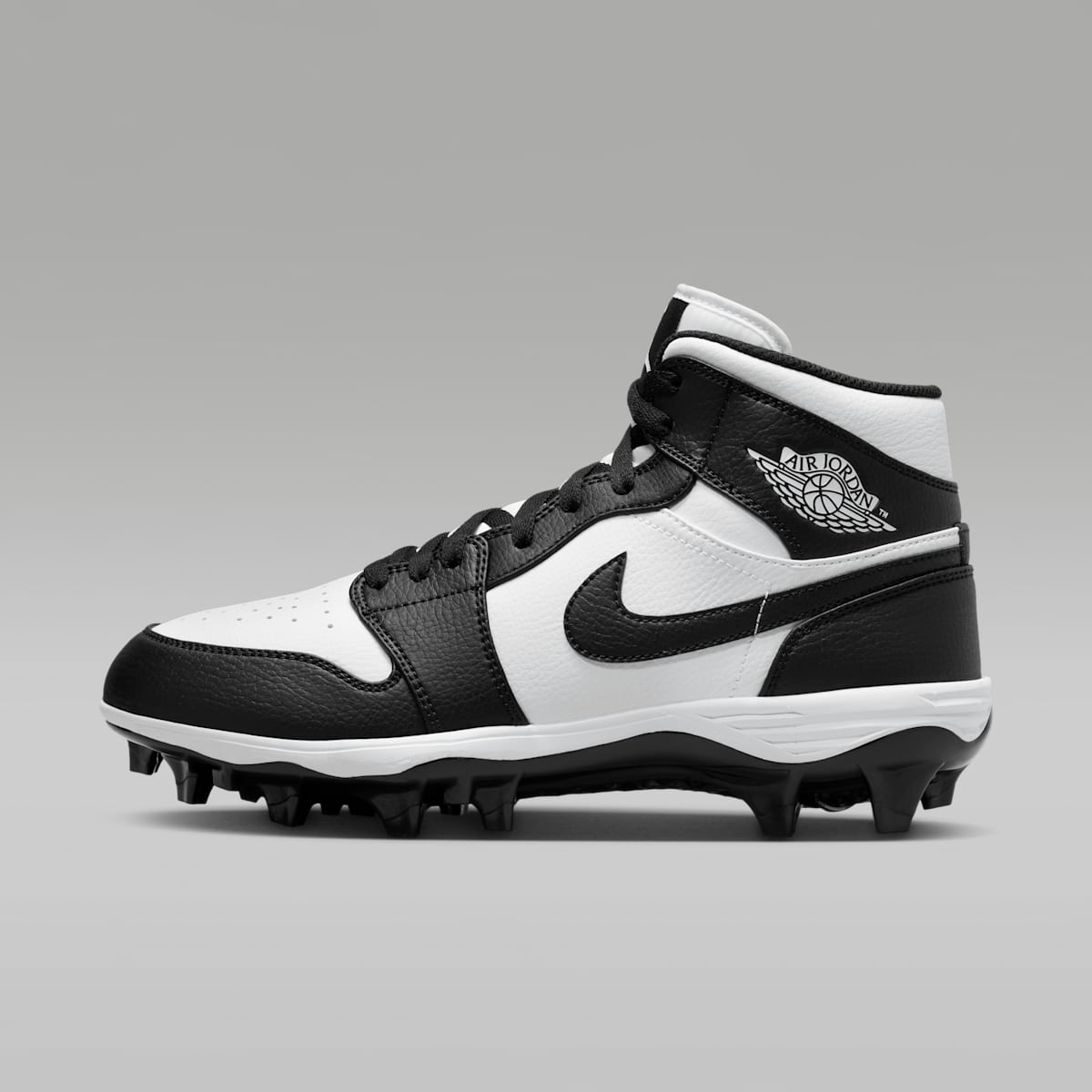 Jordan 1 Mid TD Men's Football Cleat - White/Black/Black - Image 1