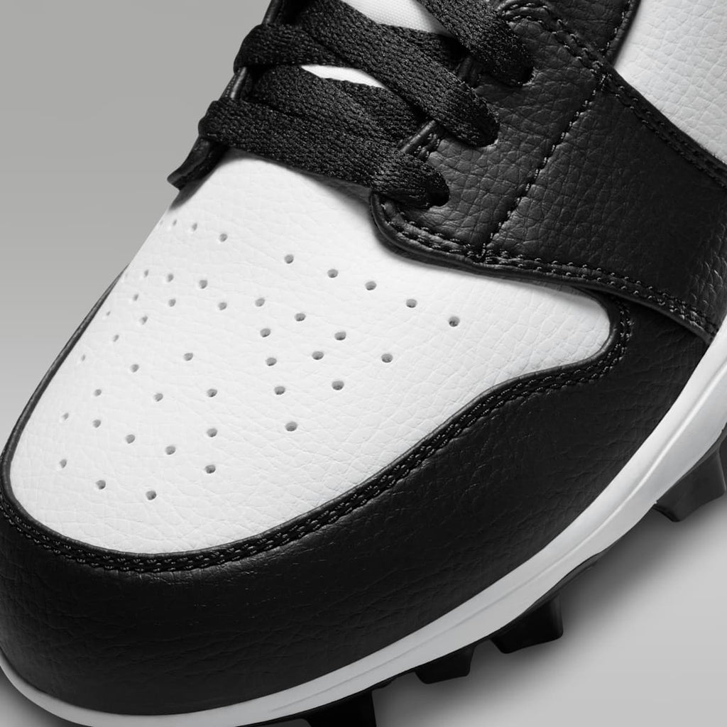 Jordan 1 Mid TD Men's Football Cleat - White/Black/Black - Image 8
