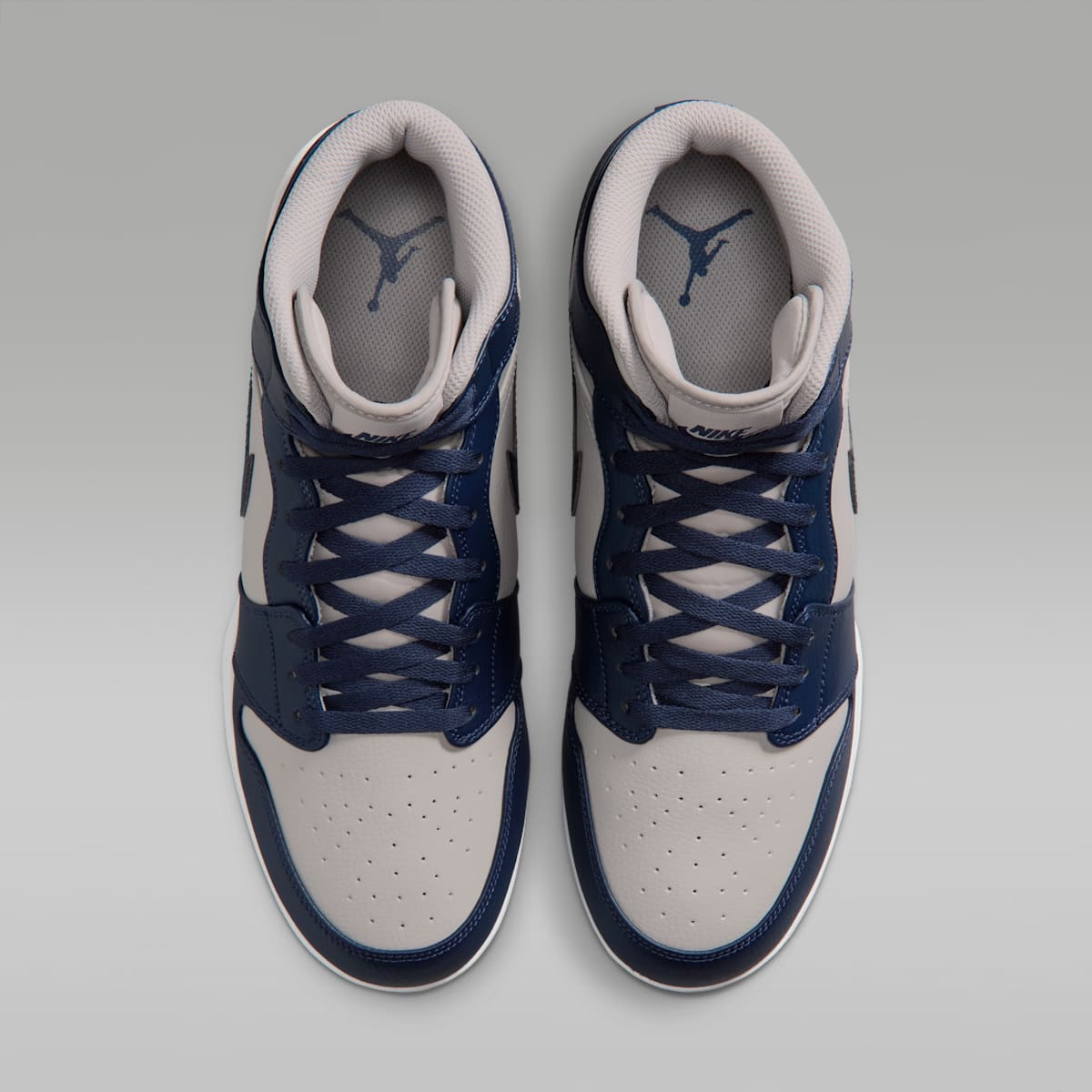 Jordan 1 Mid TD Men's Football Cleat - Wolf Grey/White/College Navy - Image 4