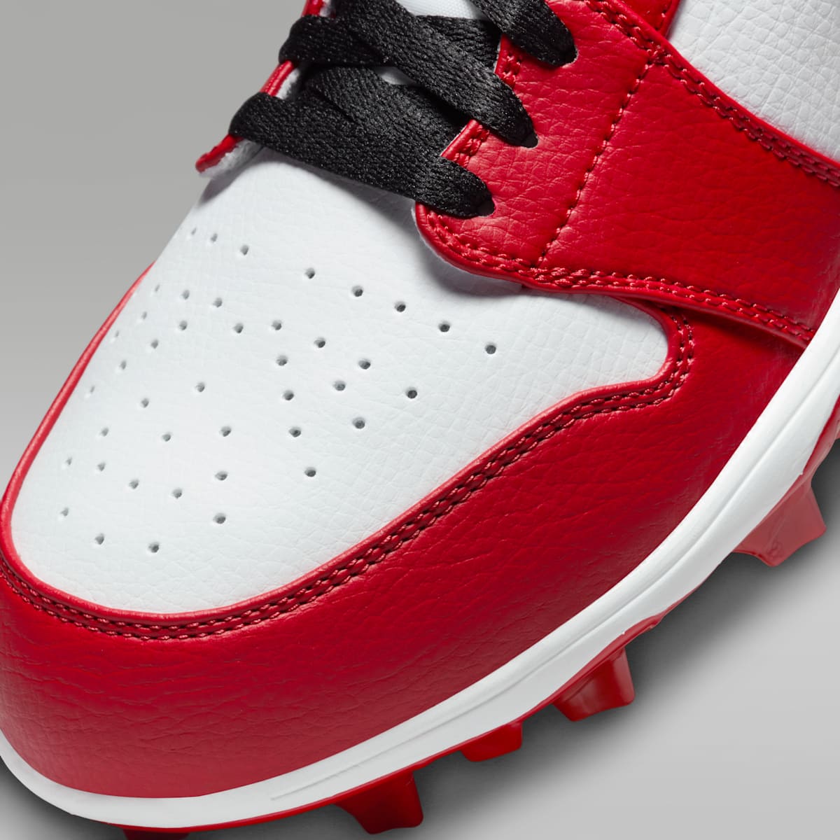Jordan 1 Mid TD Men's Football Cleat - White/Varsity Red/Black - Image 8