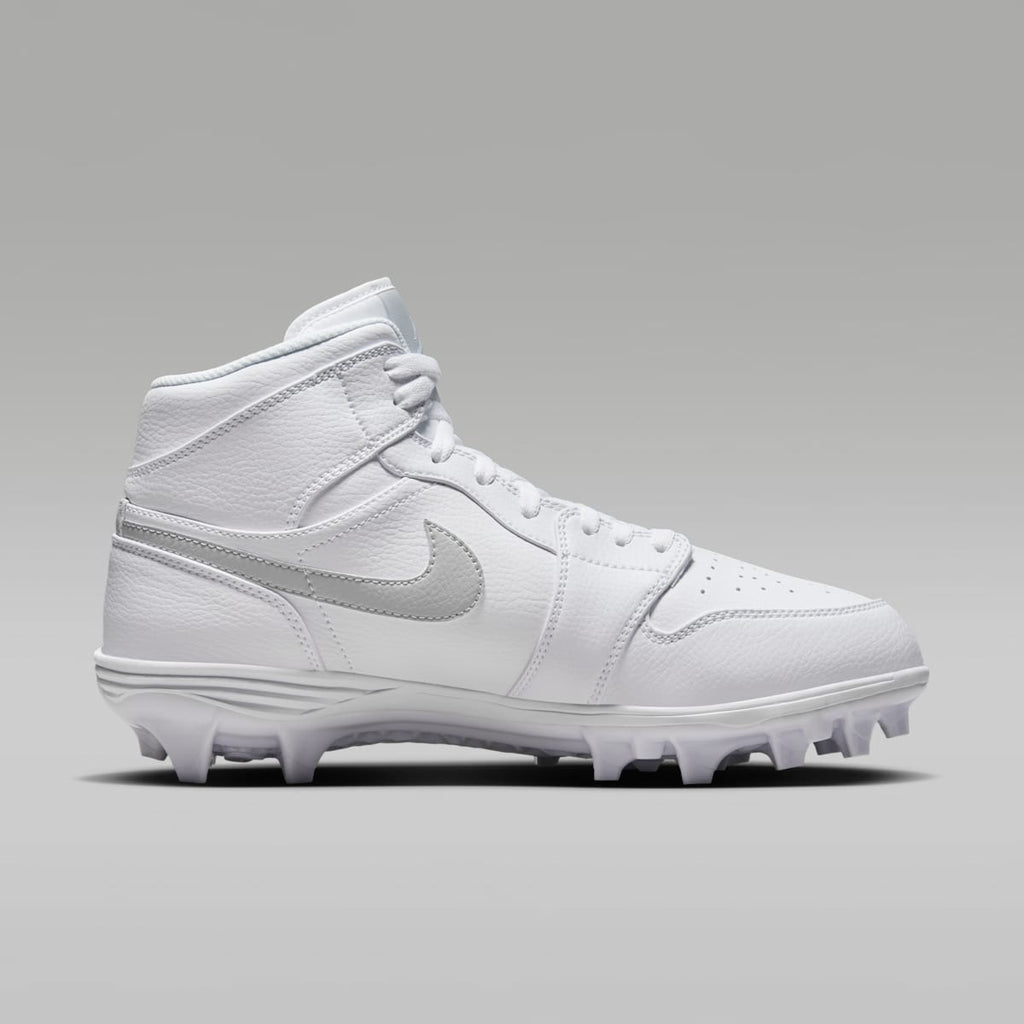 Jordan 1 Mid TD Men's Football Cleat - White/White/Grey Fog - Image 3
