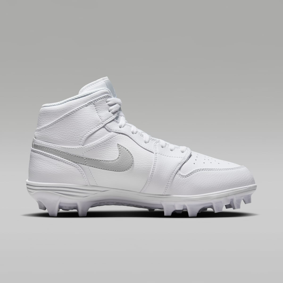 Jordan 1 Mid TD Men's Football Cleat - White/White/Grey Fog - Image 3