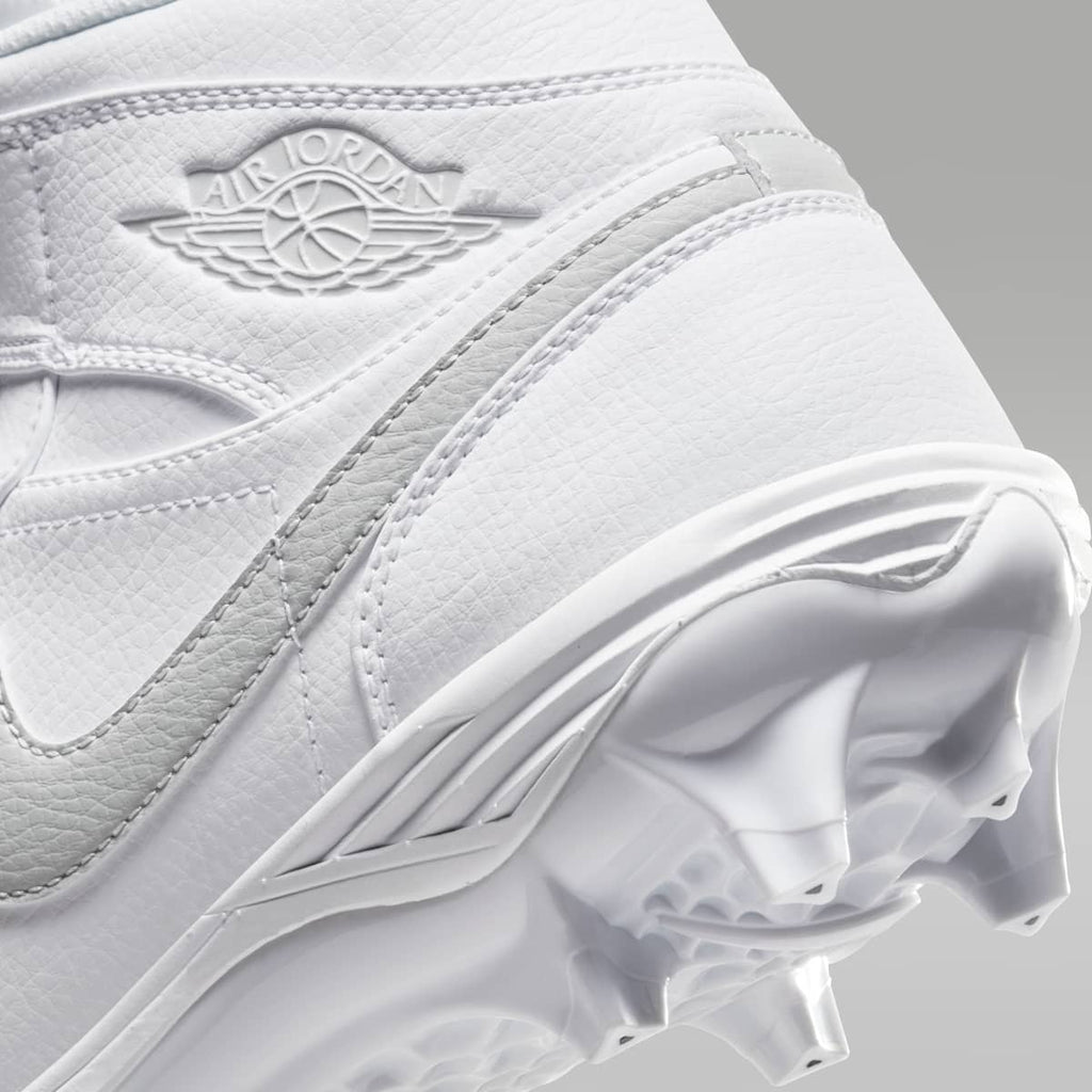 Jordan 1 Mid TD Men's Football Cleat - White/White/Grey Fog - Image 9