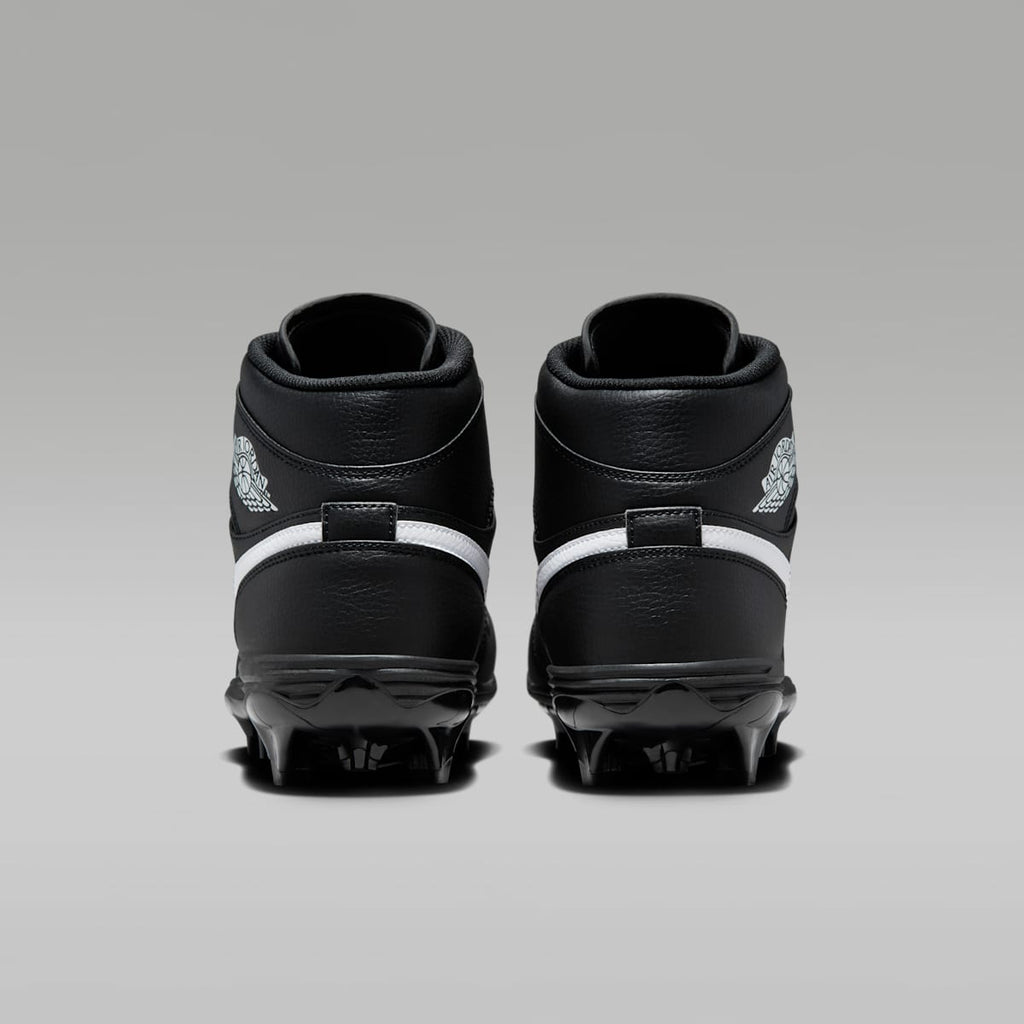 Jordan 1 Mid TD Men's Football Cleat - Black/Black/White - Image 6
